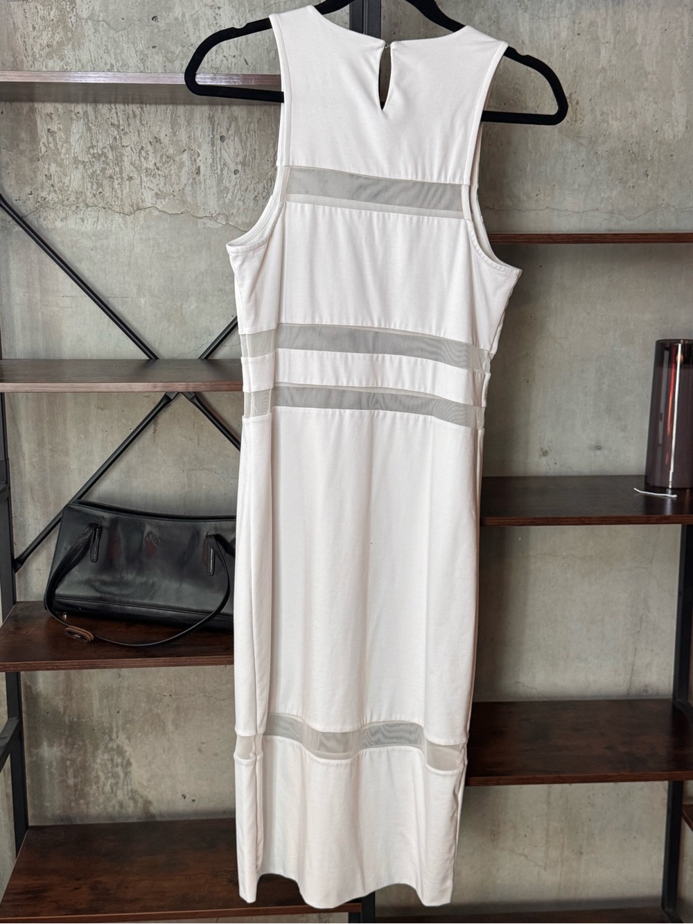 Alexander Wang White Sleeveless Mesh-Trim Midi Dress NWOT